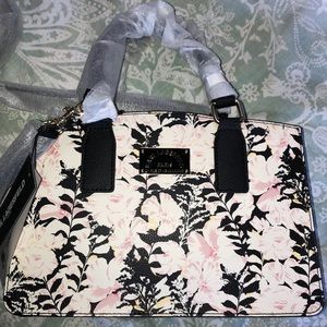 Karl Lagerfeld Paris Black Floral Satchel NWT